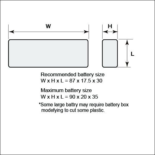 KO Propo Base bateria Li-Po o Li-fe 2S (87x30x18mm) Para EX-NEXT