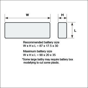 KO Propo Base bateria Li-Po o Li-fe 2S (87x30x18mm) Para EX-NEXT